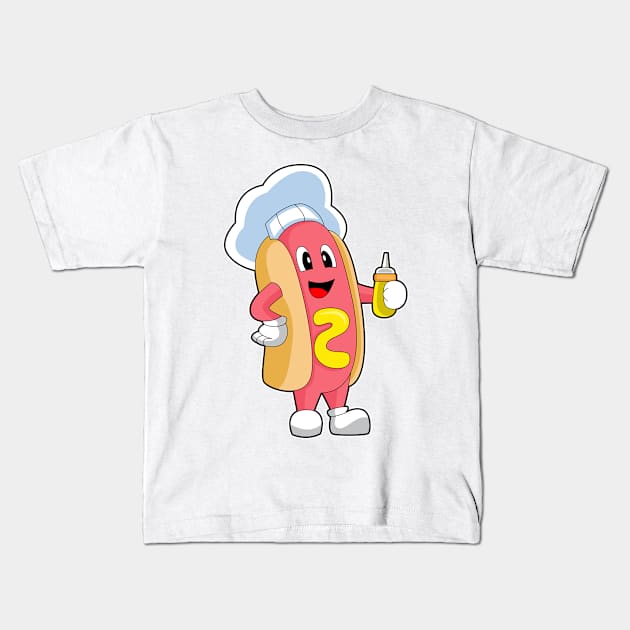 Hotdog Chef Mustard Kids T-Shirt by Markus Schnabel